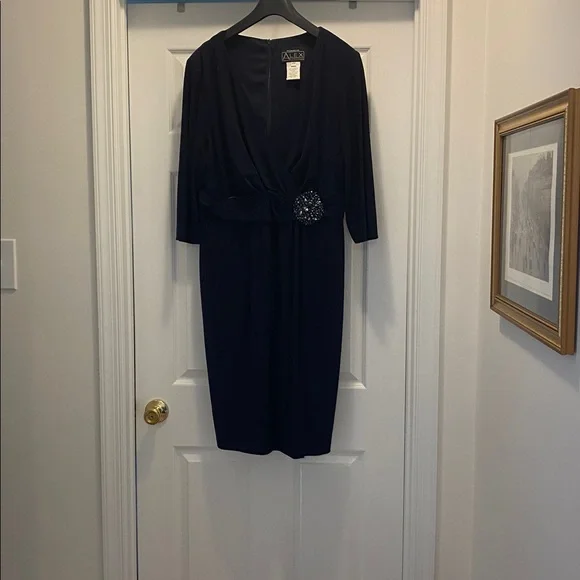 Alex Evenings women’s Navy dress size 14w - Picture 5 of 8